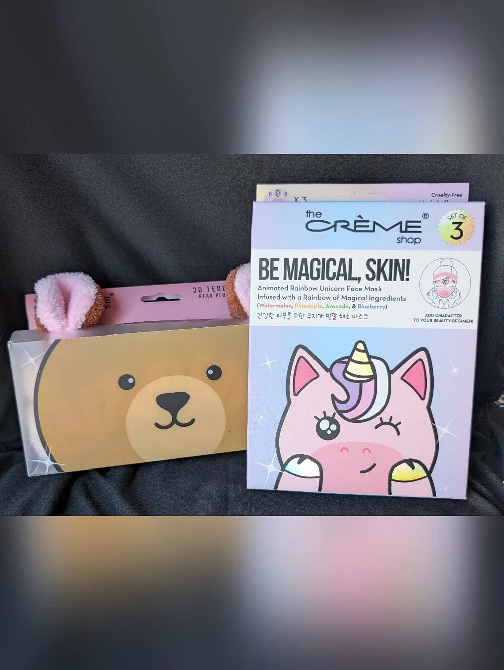 ❤️ Crème Shop Bundle! Teddy Headband, 3 Be Magical, Skin! Sheet Masks